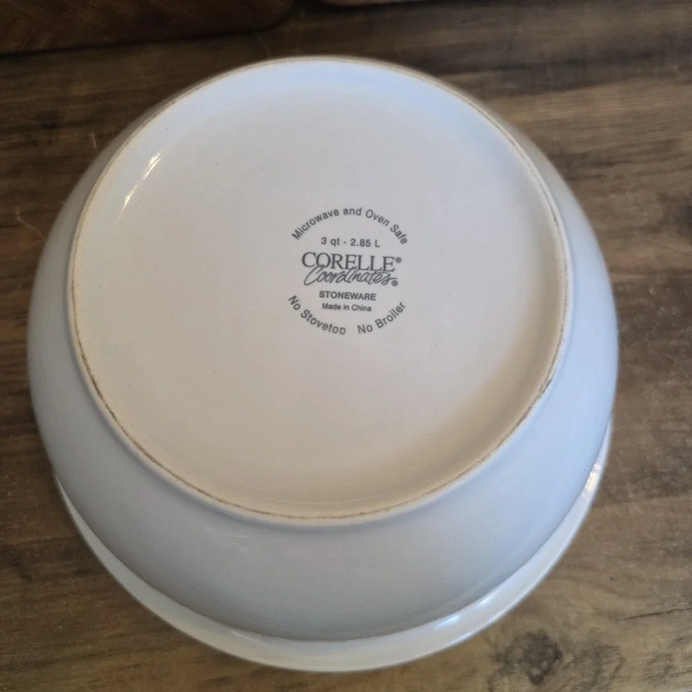 Corelle Coordinates Chutney Pattern Stoneware Serving Mixing Bowl 3 Piece‎ Set